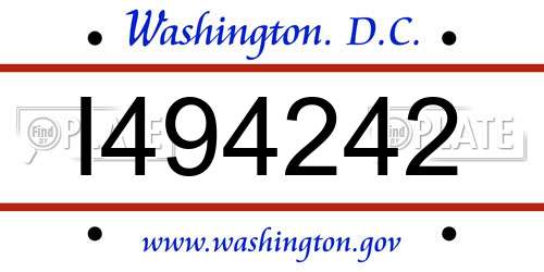 I494242 District Of Columbia License Plate