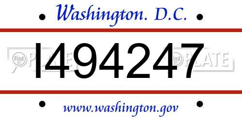I494247 District Of Columbia License Plate