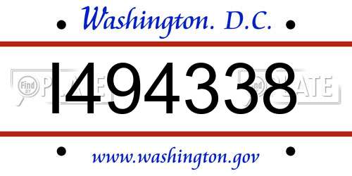 I494338 District Of Columbia License Plate