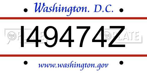 I49474Z District Of Columbia License Plate