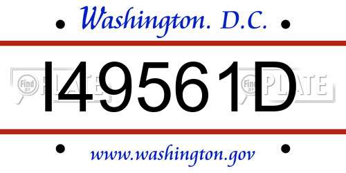 I49561D District Of Columbia License Plate