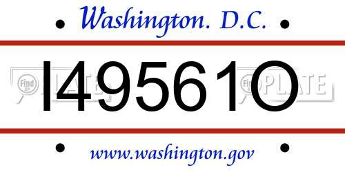 I49561O District Of Columbia License Plate