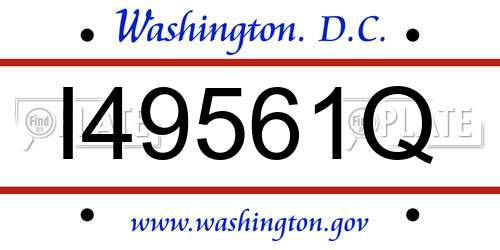 I49561Q District Of Columbia License Plate