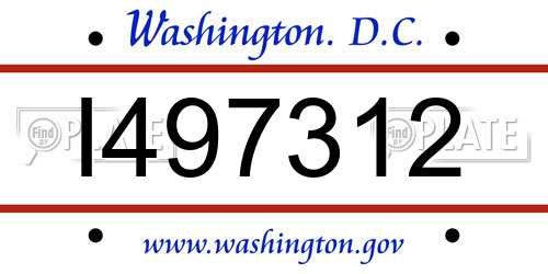 I497312 District Of Columbia License Plate