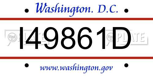 I49861D District Of Columbia License Plate