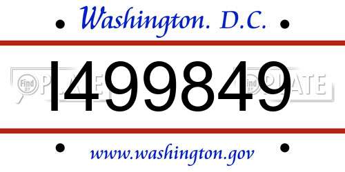 I499849 District Of Columbia License Plate