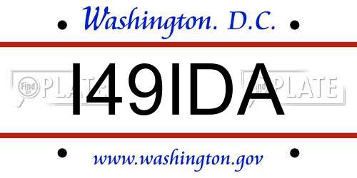 I49IDA District Of Columbia License Plate
