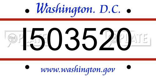 I503520 District Of Columbia License Plate