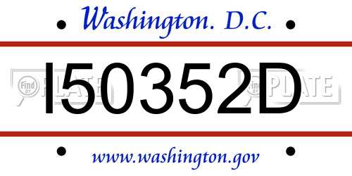 I50352D District Of Columbia License Plate