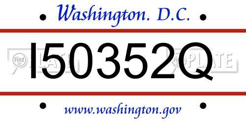 I50352Q District Of Columbia License Plate