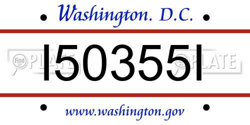 I50355I District Of Columbia License Plate