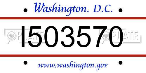 I503570 District Of Columbia License Plate