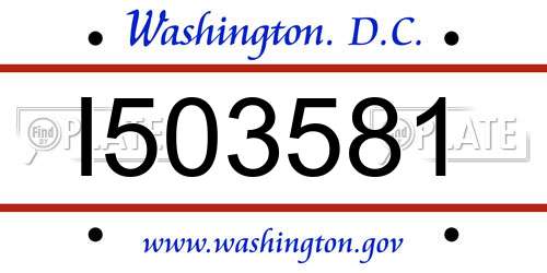 I503581 District Of Columbia License Plate