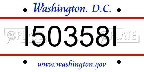 I50358I District Of Columbia License Plate
