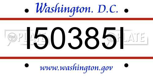 I50385I District Of Columbia License Plate