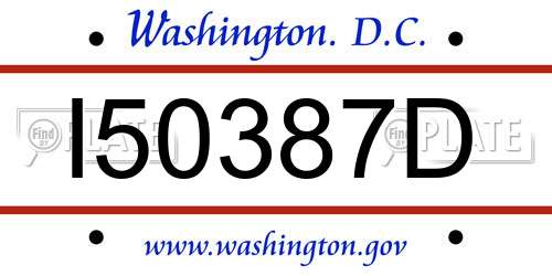 I50387D District Of Columbia License Plate