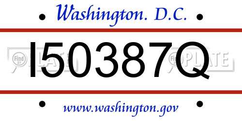 I50387Q District Of Columbia License Plate