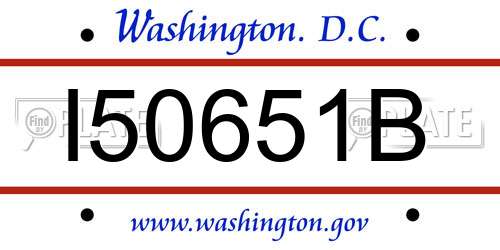 I50651B District Of Columbia License Plate