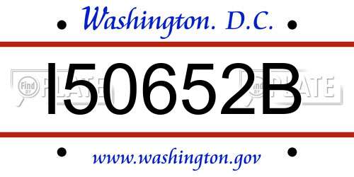 I50652B District Of Columbia License Plate