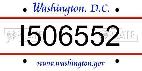 I506552 District Of Columbia License Plate