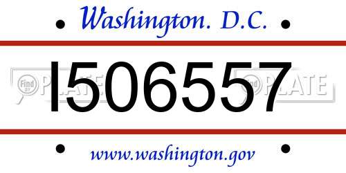 I506557 District Of Columbia License Plate