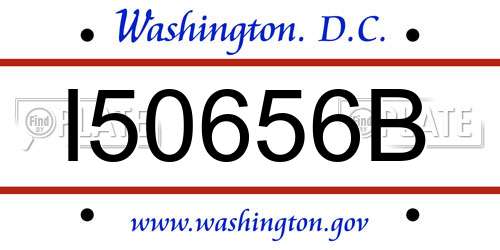 I50656B District Of Columbia License Plate
