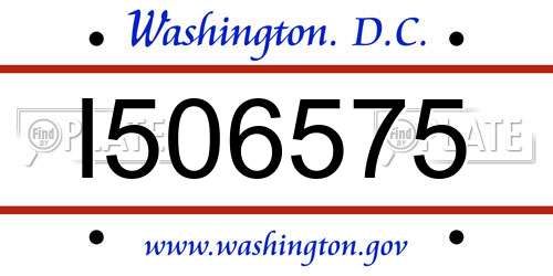 I506575 District Of Columbia License Plate