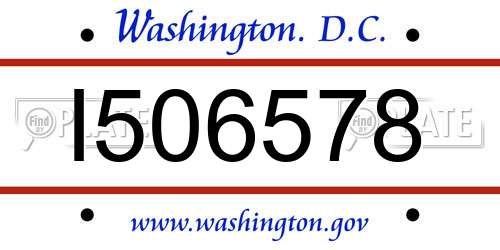 I506578 District Of Columbia License Plate