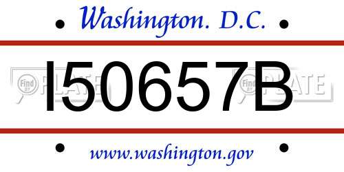 I50657B District Of Columbia License Plate