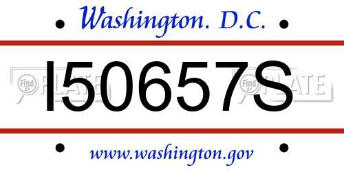 I50657S District Of Columbia License Plate