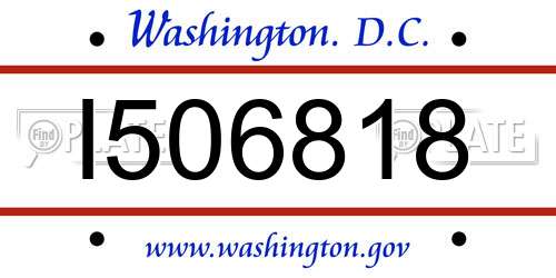 I506818 District Of Columbia License Plate