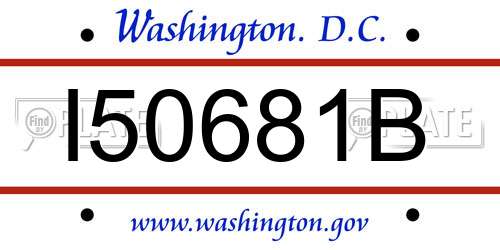 I50681B District Of Columbia License Plate