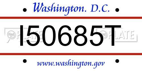 I50685T District Of Columbia License Plate