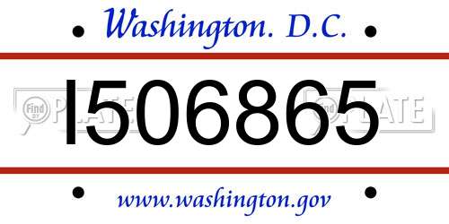 I506865 District Of Columbia License Plate