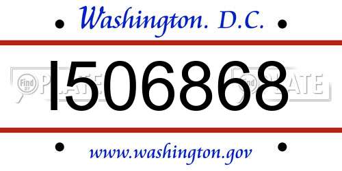 I506868 District Of Columbia License Plate