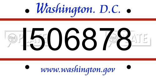 I506878 District Of Columbia License Plate