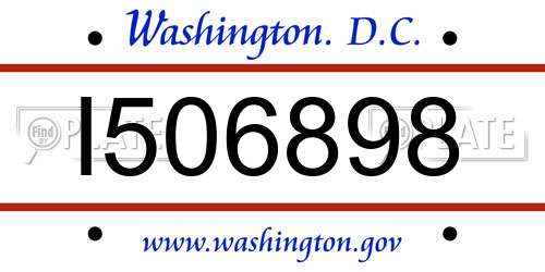 I506898 District Of Columbia License Plate