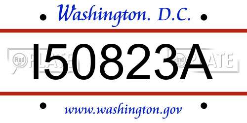 I50823A District Of Columbia License Plate