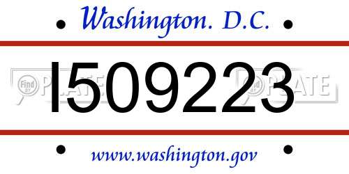 I509223 District Of Columbia License Plate