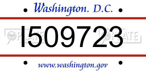 I509723 District Of Columbia License Plate