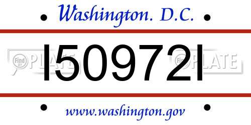 I50972I District Of Columbia License Plate