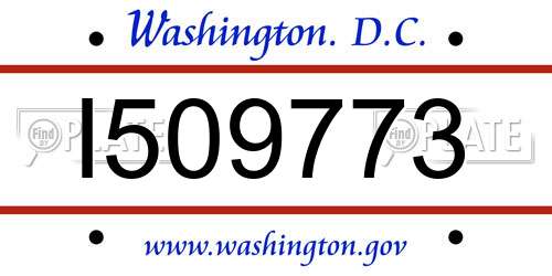 I509773 District Of Columbia License Plate