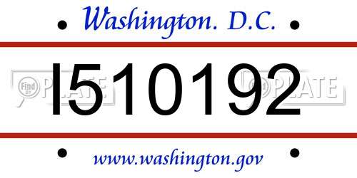 I510192 District Of Columbia License Plate
