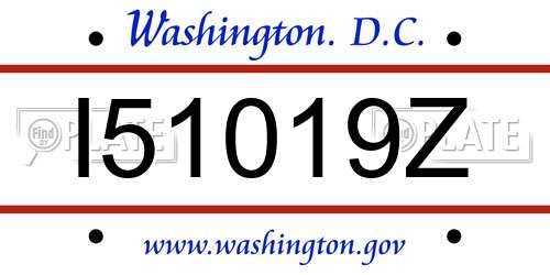 I51019Z District Of Columbia License Plate