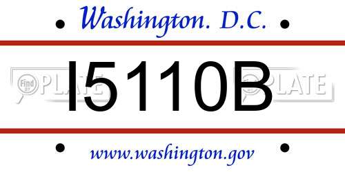 I5110B District Of Columbia License Plate
