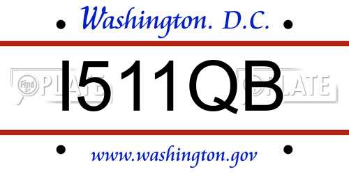 I511QB District Of Columbia License Plate