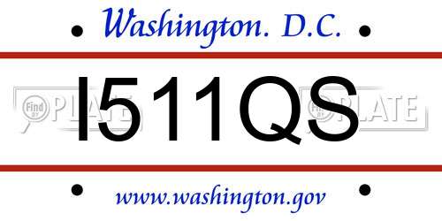 I511QS District Of Columbia License Plate