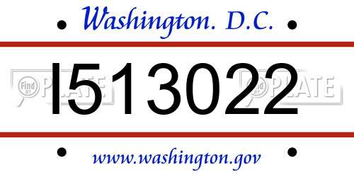I513022 District Of Columbia License Plate
