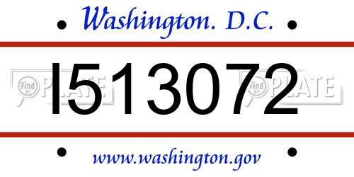 I513072 District Of Columbia License Plate