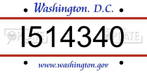 I514340 District Of Columbia License Plate